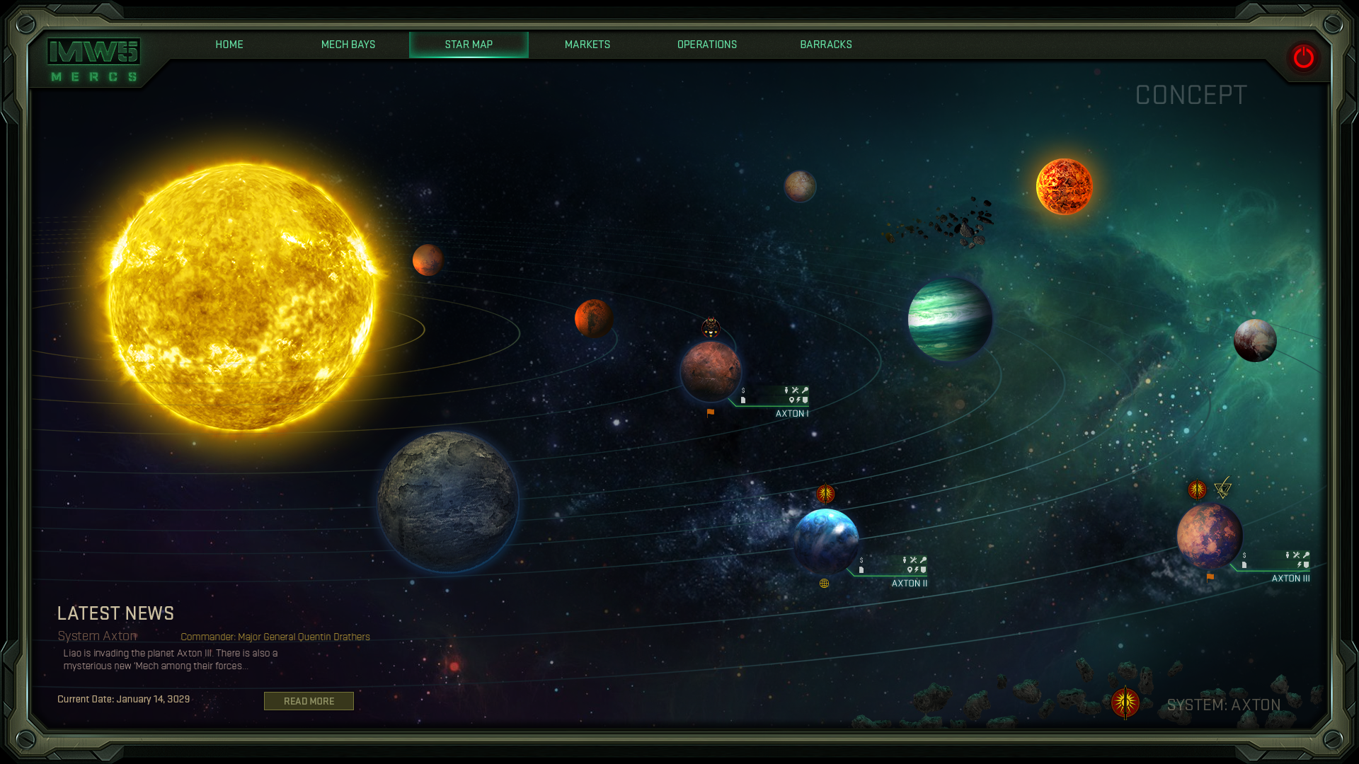 MechWarrior interface