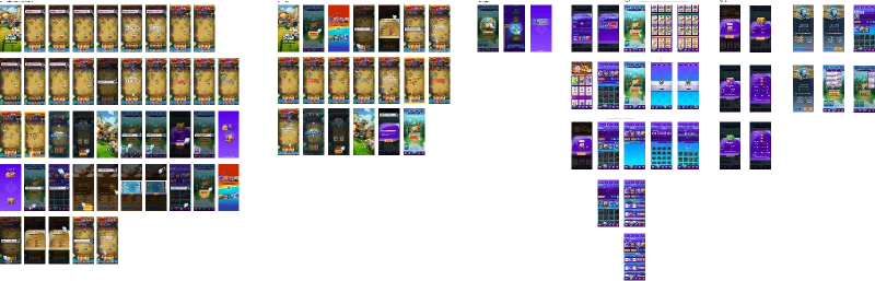 FigJam canvas for Beast Arena: Card, battle and store screens grouped for review.